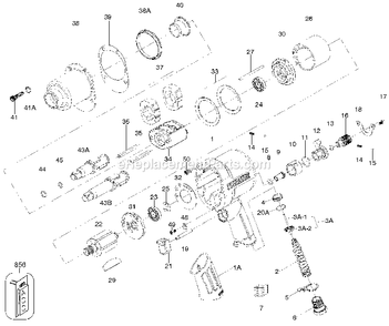 Page A Diagram and Parts List for PT502 Type 0 Porter Cable Air Tool